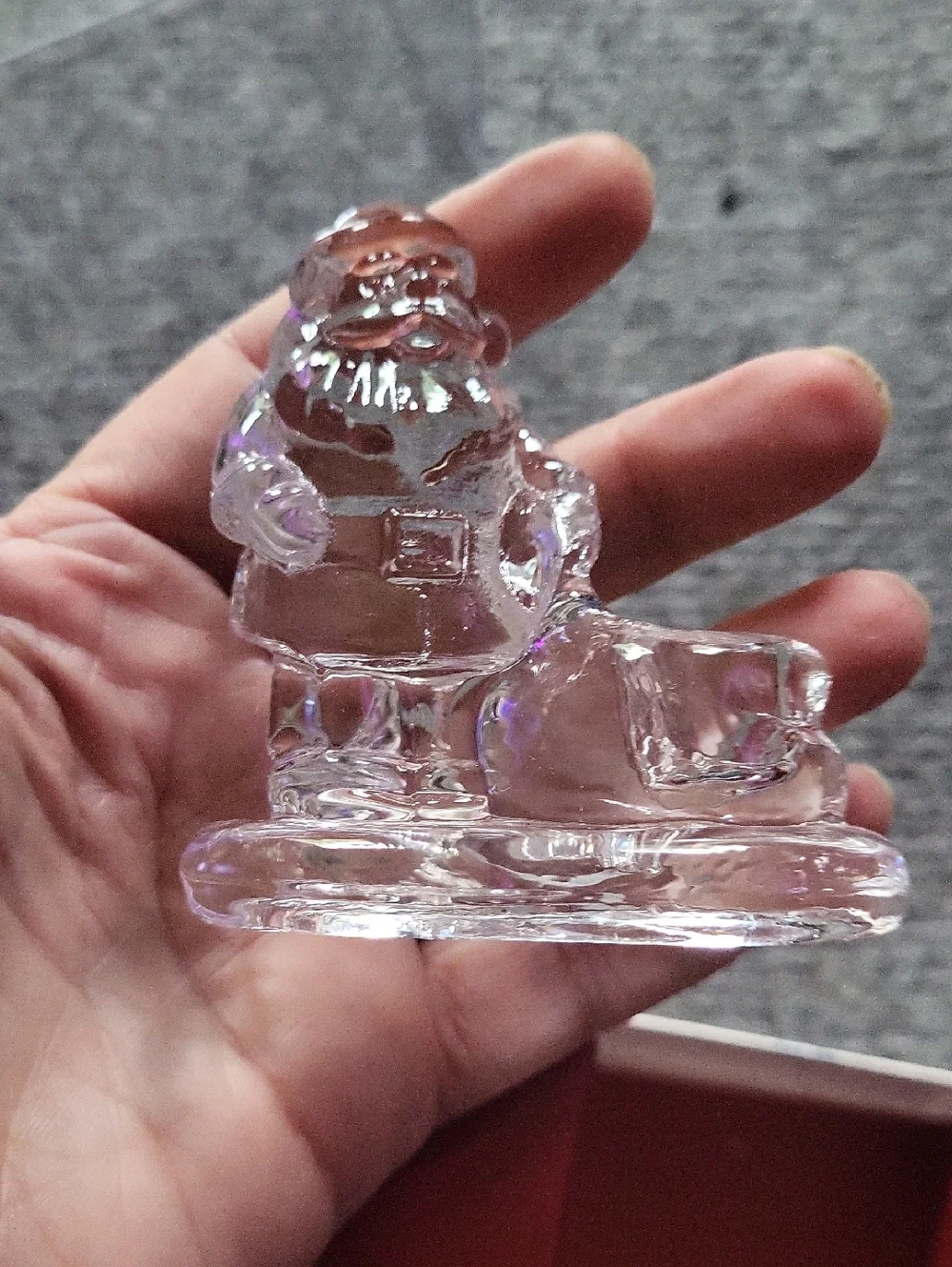 Williams Sonoma Crystal Santa Candle Holders Set Of 4